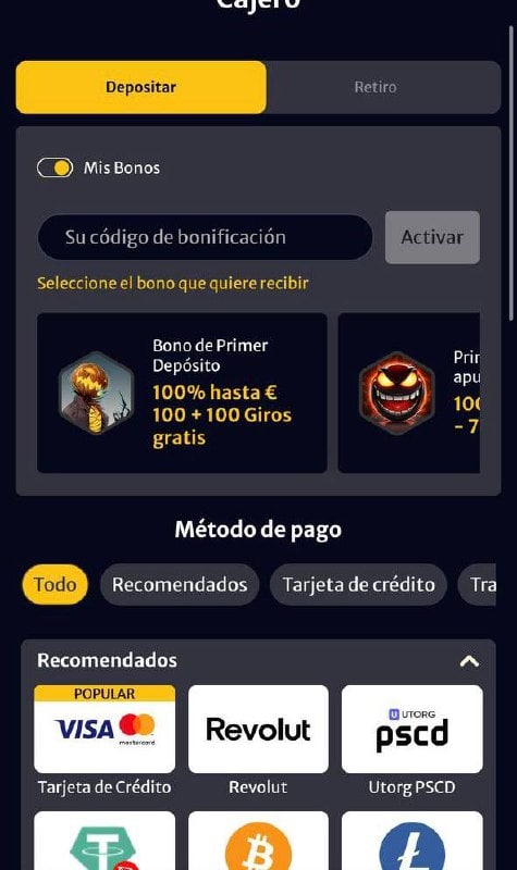 metodo di pagamento del casinò