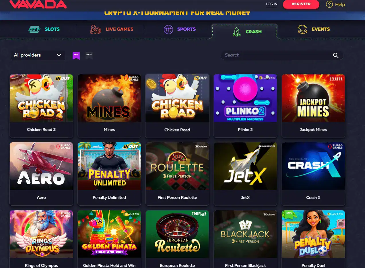 Juegos crash de VAVADA
